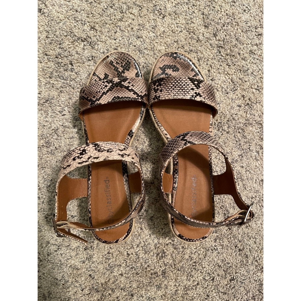 Cityclassified Snake-skin Wedge Sandals -8M